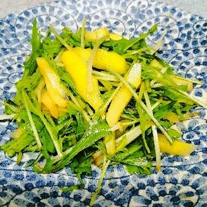 水菜とじゃがいもの中華風サラダ